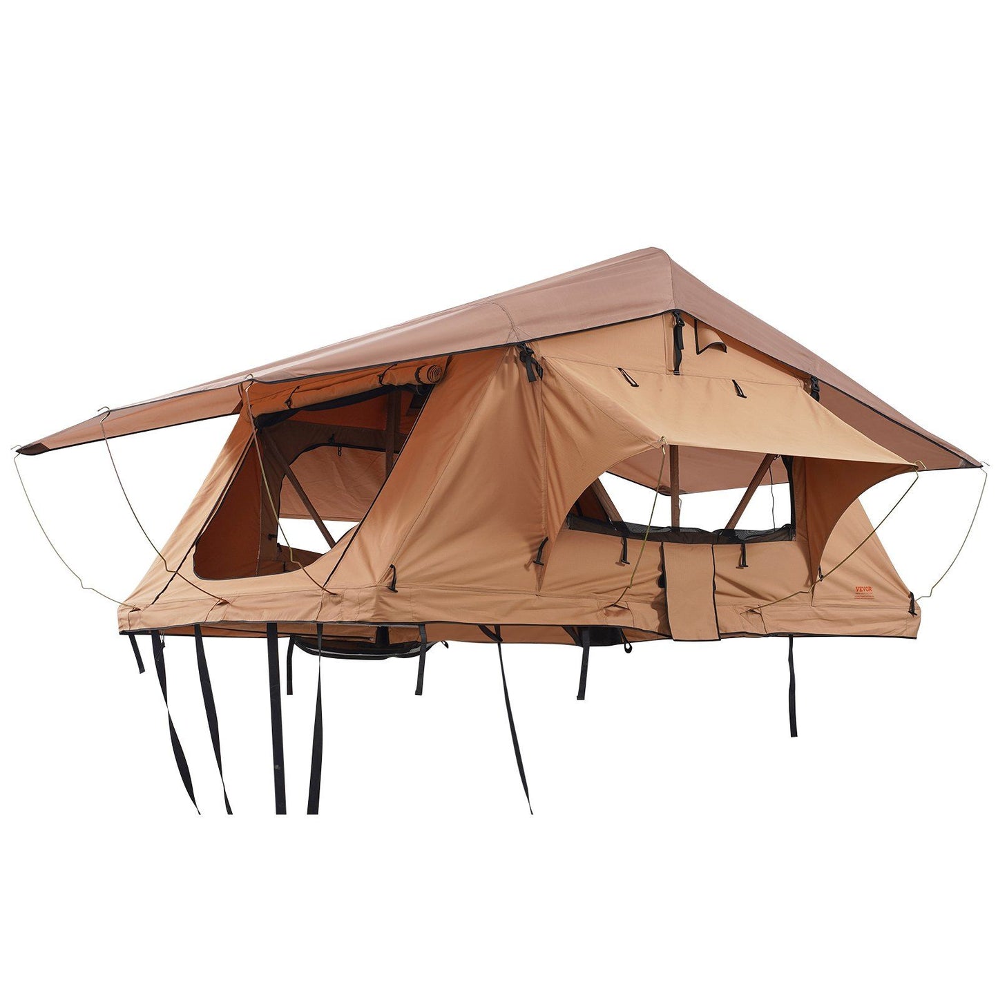 8' x 7' Rooftop Tent, 2-3 Person, Waterproof & UV Protected, Easy Setup with Inflatable Poles, LED Light, Telescoping Ladder