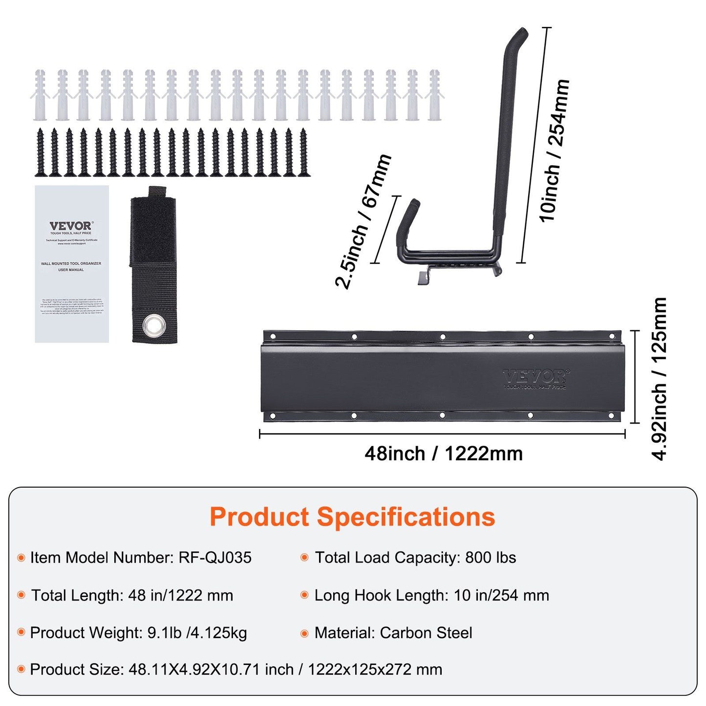 800 lbs Wall-Mounted Tool Organizer