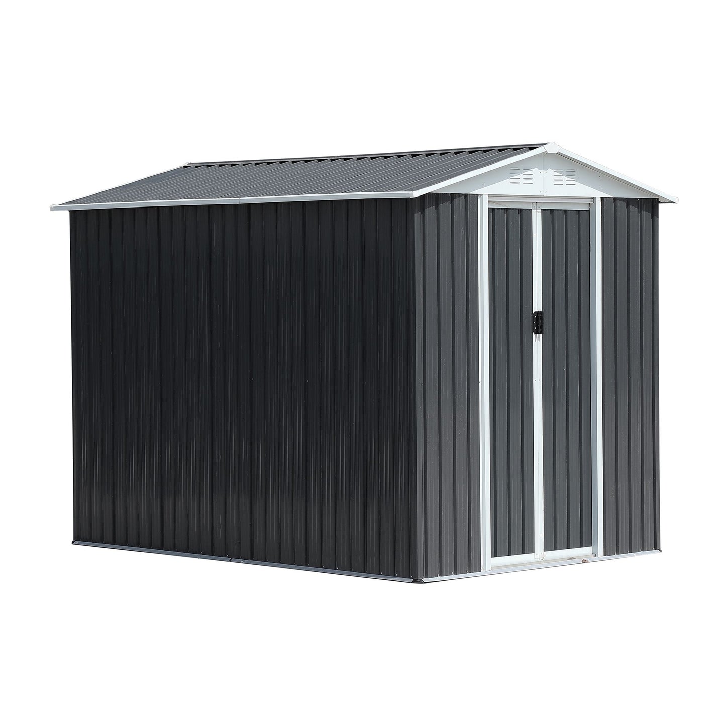 9' x 6' Waterproof Metal Bike Shed with Apex Roof - Aluminum Alloy Frame