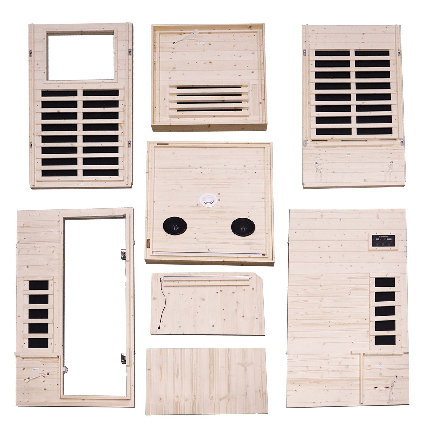 900W Single Person Spruce Far Infrared Sauna, Bluetooth Music