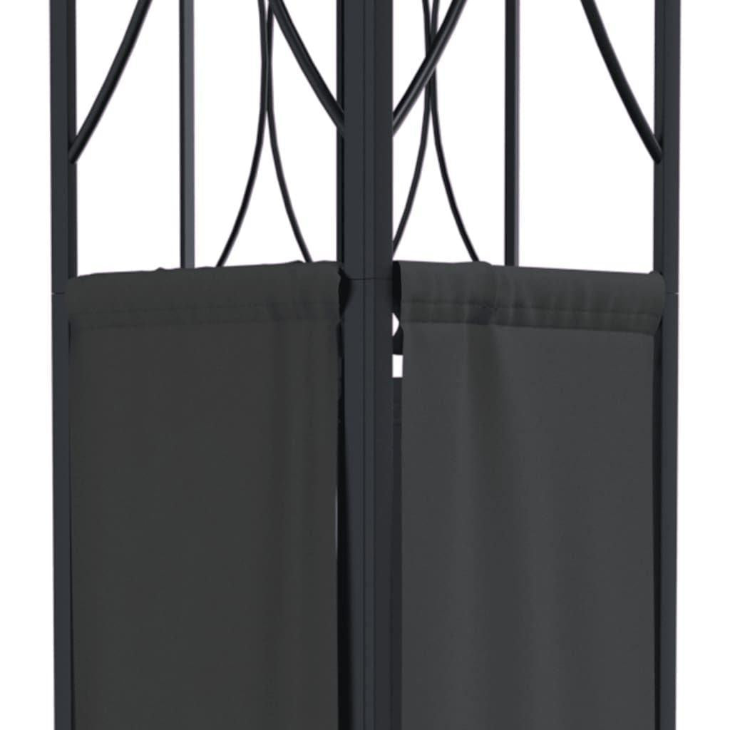 9.8' x 9.8' x 8.8' Anthracite Gazebo with Steel Roof, Trendy Garden Shelter for Family Gatherings and Events