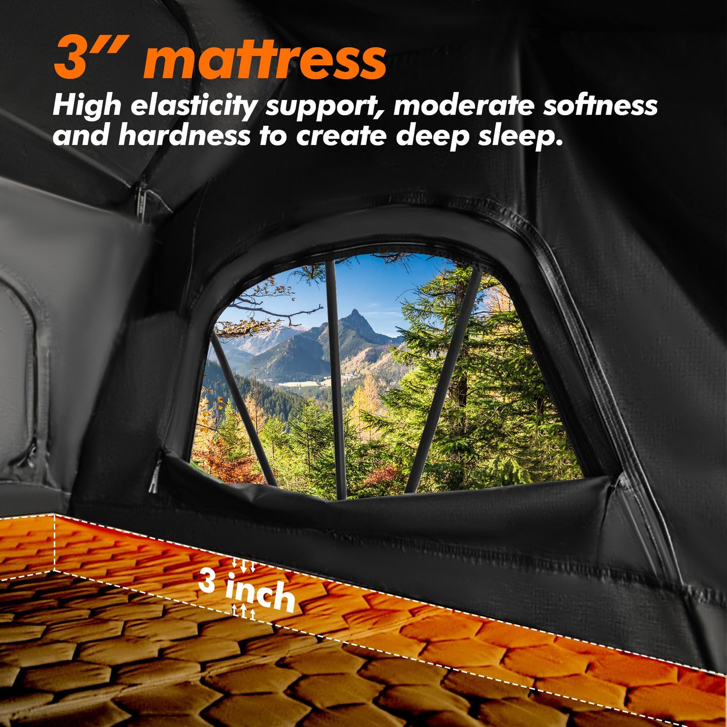 Lite Cruiser 3' Mattress Roof Tent – Full Installation Kit, Waterproof & Sturdy