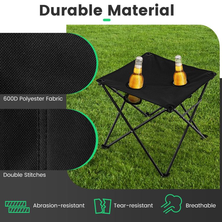 Ourdoor Folding Camping Chair Set, High-Quality Polyester with Metal Table