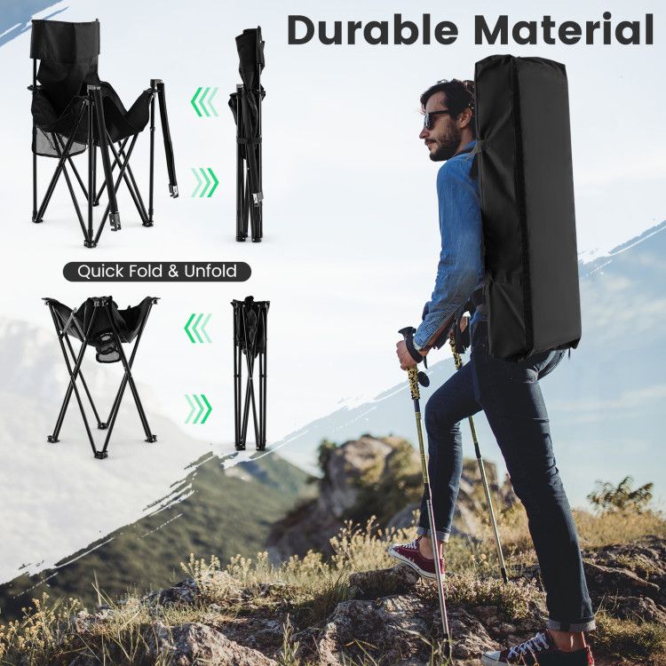 Ourdoor Folding Camping Chair Set, High-Quality Polyester with Metal Table