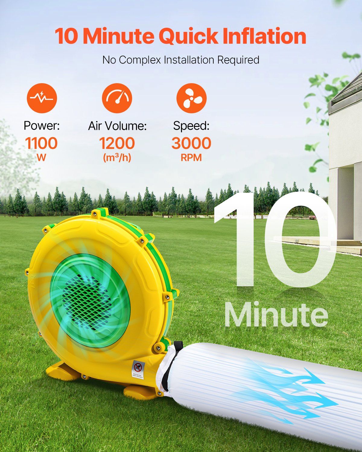 VEVOR Inflatable Nightclub 26.2 x 19.7 x 13.1 Ft Blow up Party Tent White