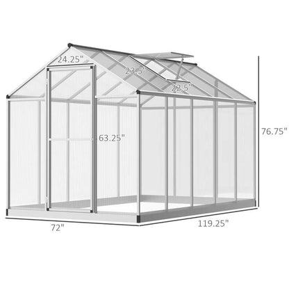 10' L x 6' W Walk-In Polycarbonate Greenhouse