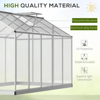 10' L x 6' W Walk-In Polycarbonate Greenhouse