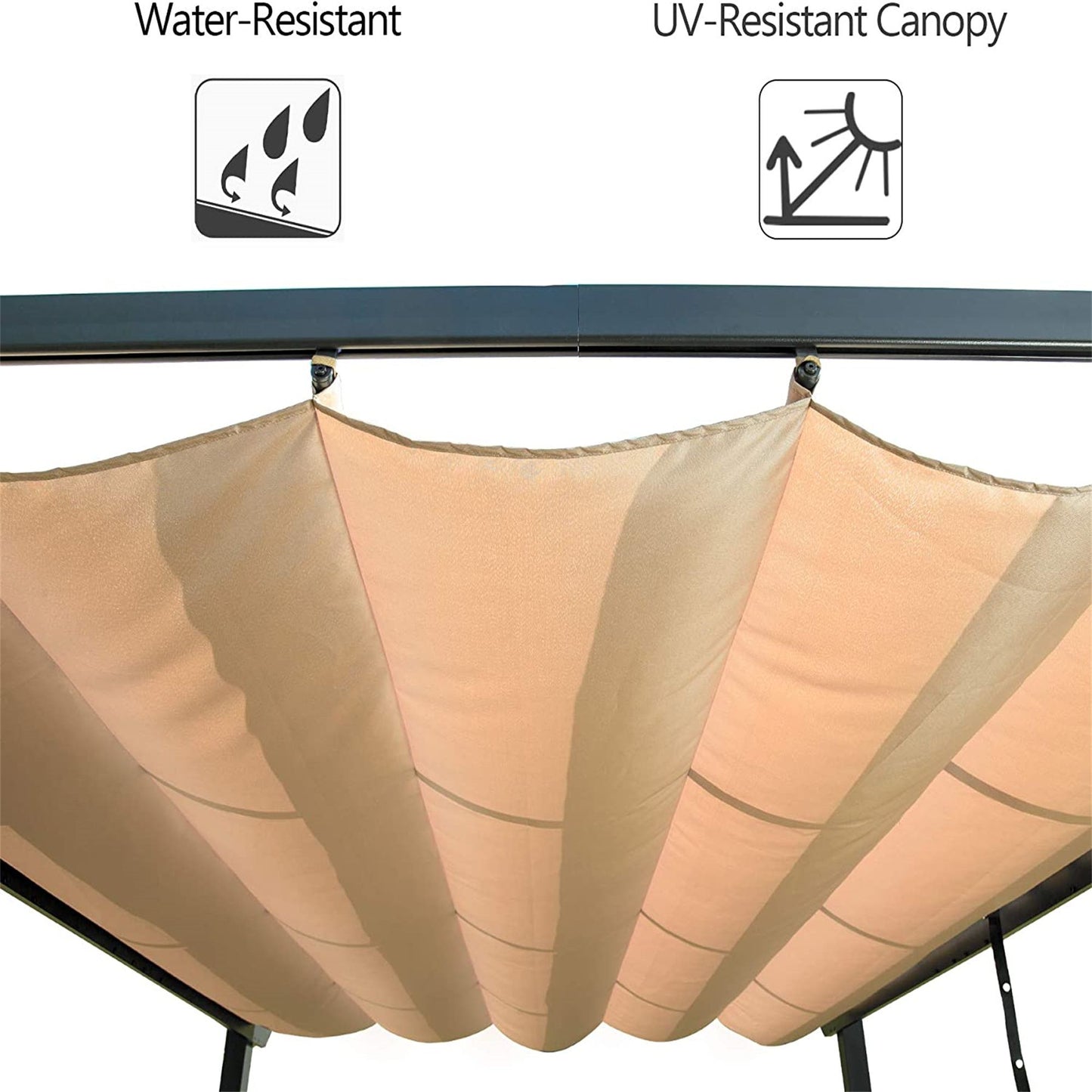 10' x 10' Dark Gray Aluminum Retractable Pergola – Adjustable Weather-Resistant Canopy, Outdoor Garden & Patio Shelter