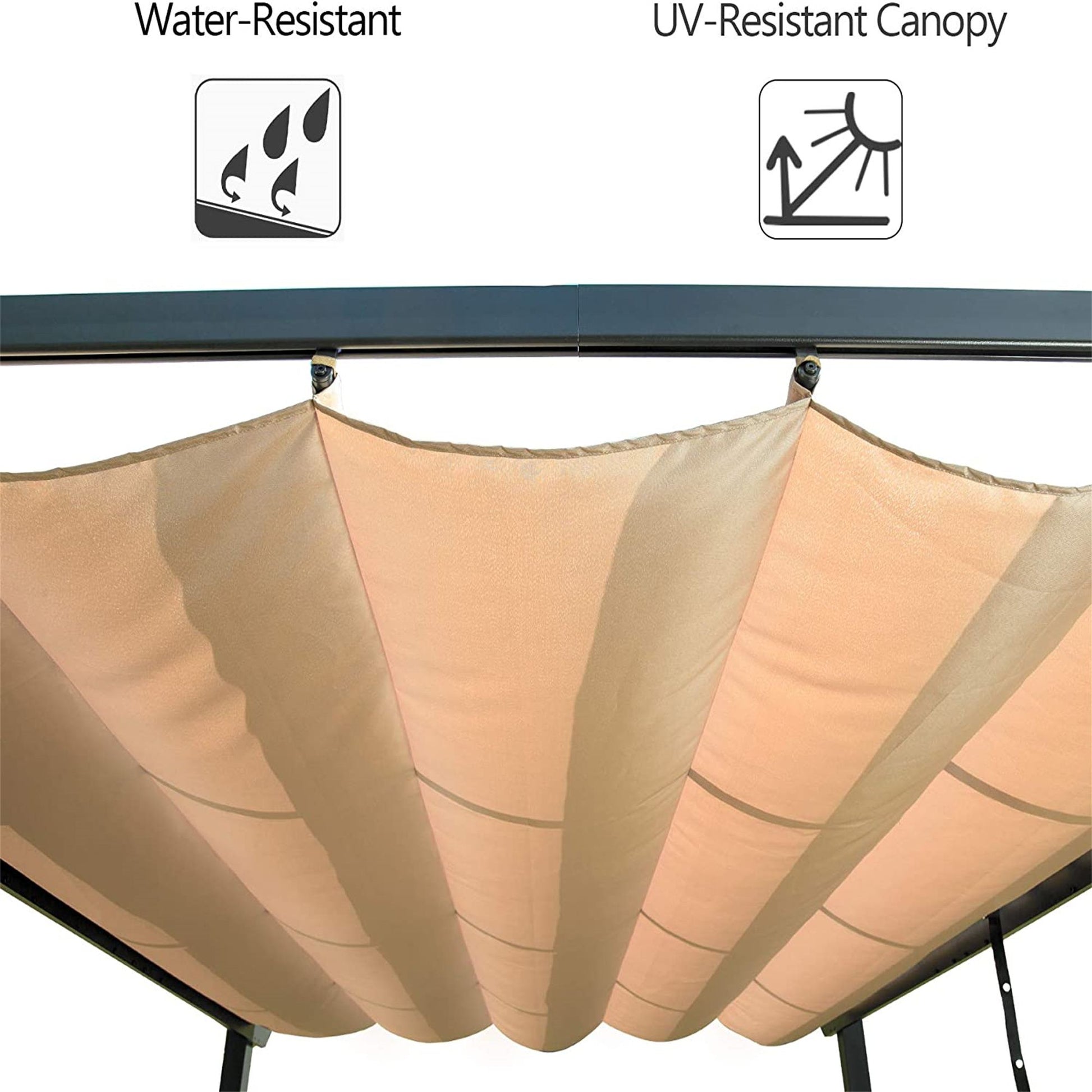 10' x 10' Dark Gray Aluminum Retractable Pergola – Adjustable Weather-Resistant Canopy, Outdoor Garden & Patio Shelter