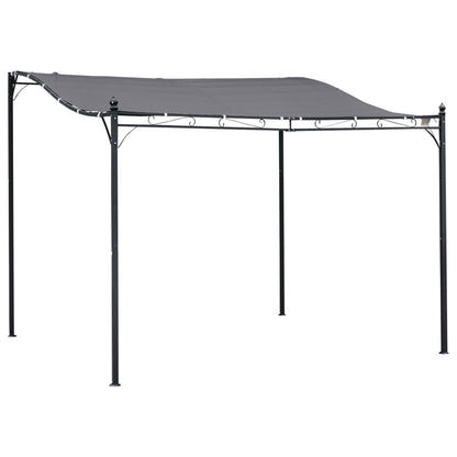 10' x 10' Gray Steel Outdoor Pergola – Patio Canopy with Weather-Resistant Fabric, Drainage Holes, Powder-Coated Steel Frame for Backyard & Pool Deck