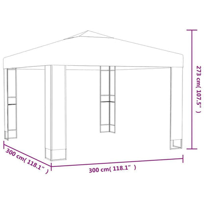 10' x 10' Outdoor Double-Roof Garden Gazebo, White, Powder-Coated Steel Frame, Weather-Resistant Polyester Cover