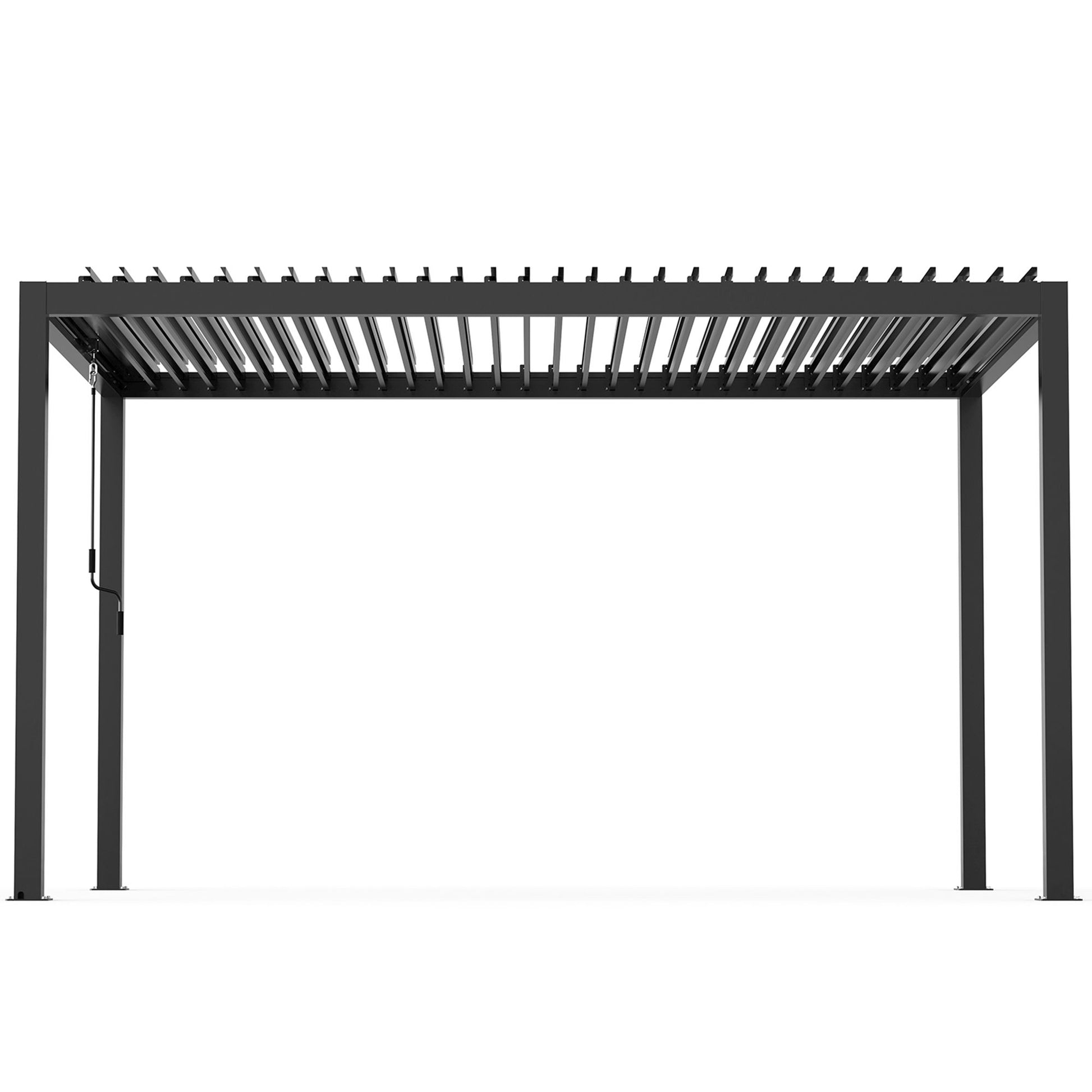 10' x 13' Aluminum Pergola with Adjustable Louvered Roof – Black, Powder-Coated Frame, Steel Louvers