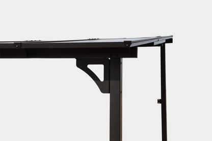 10' x 14' Wall-Mounted Lean-To Pergola – Gray, Powder-Coated Steel Frame, Heavy Duty Awning for Patio & Backyard
