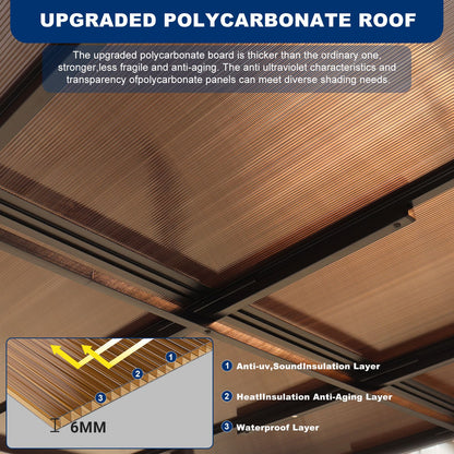 10' x 14' Wall-Mounted Lean-To Pergola – Gray, Powder-Coated Steel Frame, Heavy Duty Awning for Patio & Backyard