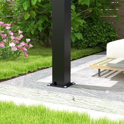 10' x 19' Aluminum Pergola with Adjustable Louvered Roof – Black, Powder-Coated Frame, Steel Louvers