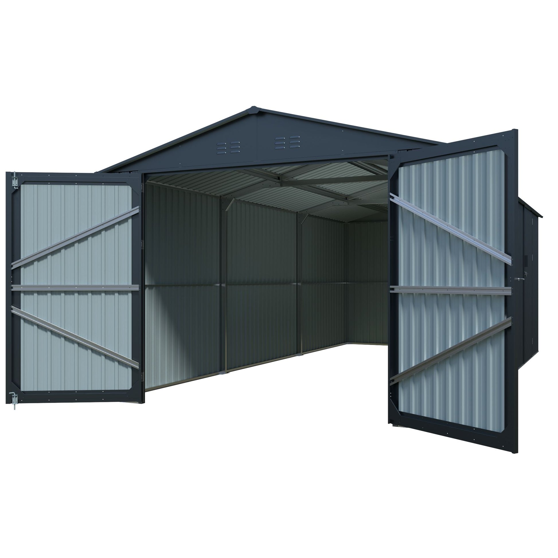 10' x 20' Outdoor Storage Shed, Durable Metal Walk-In Design