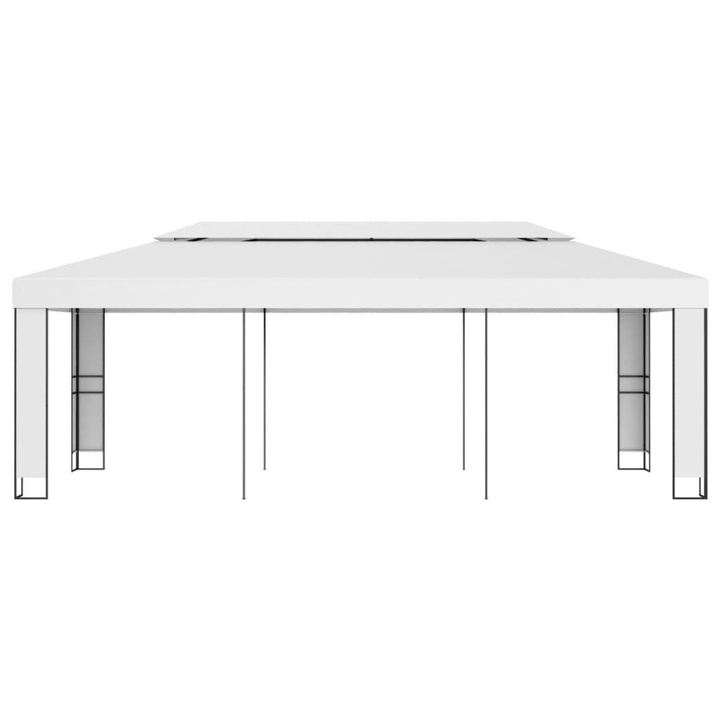 10' x 20' White Gazebo with Double Roof, Outdoor Garden Shelter for Events and Gatherings