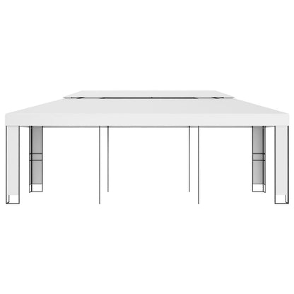 10' x 20' White Gazebo with Double Roof, Outdoor Garden Shelter for Events and Gatherings