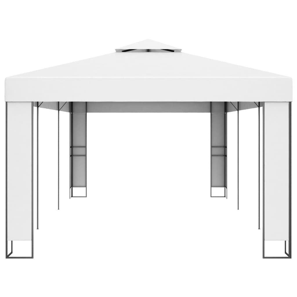 10' x 20' White Gazebo with Double Roof, Outdoor Garden Shelter for Events and Gatherings