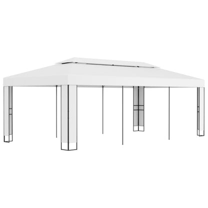 10' x 20' White Gazebo with Double Roof, Outdoor Garden Shelter for Events and Gatherings