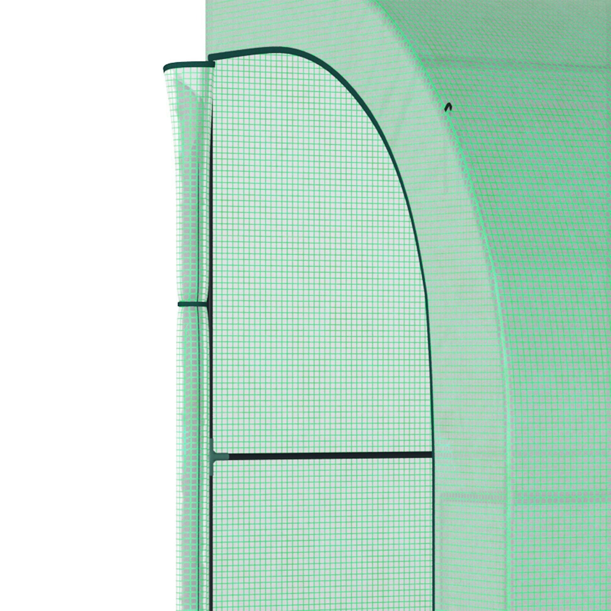 10' x 5' Polyethylene Walk-In Greenhouse, Galvanized Steel Frame, Zippered Door & Roll-Up Window