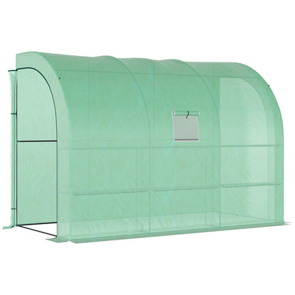 10' x 5' Polyethylene Walk-In Greenhouse, Galvanized Steel Frame, Zippered Door & Roll-Up Window