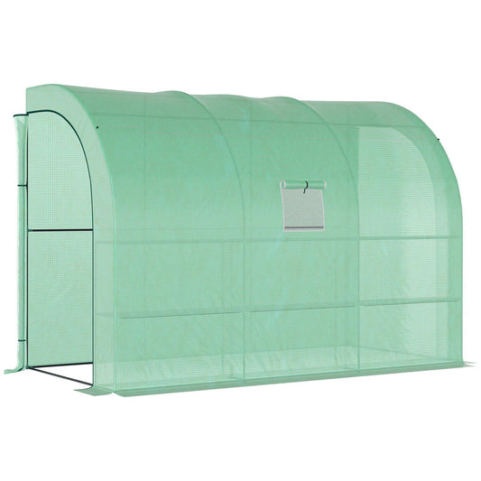 10' x 5' Polyethylene Walk-In Greenhouse, Galvanized Steel Frame, Zippered Door & Roll-Up Window