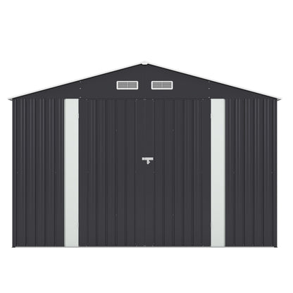 10' x 8' Metal Outdoor Storage Shed with Lockable Doors