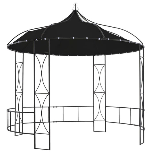 10' x 9.5' Anthracite Round Gazebo for Outdoor Living, Spacious and Elegant Design