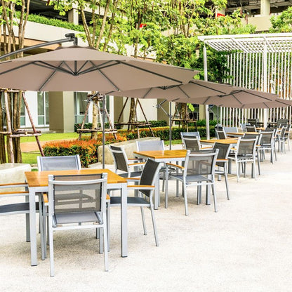10' Solar LED Lighted Patio Umbrella, Crank & Tilt
