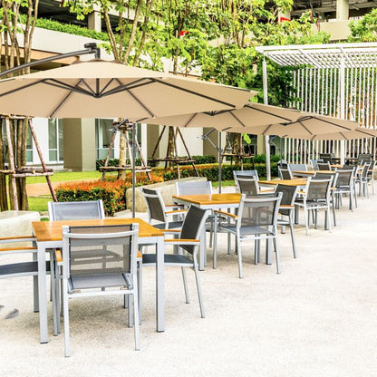 10' Solar LED Lighted Patio Umbrella, Crank & Tilt