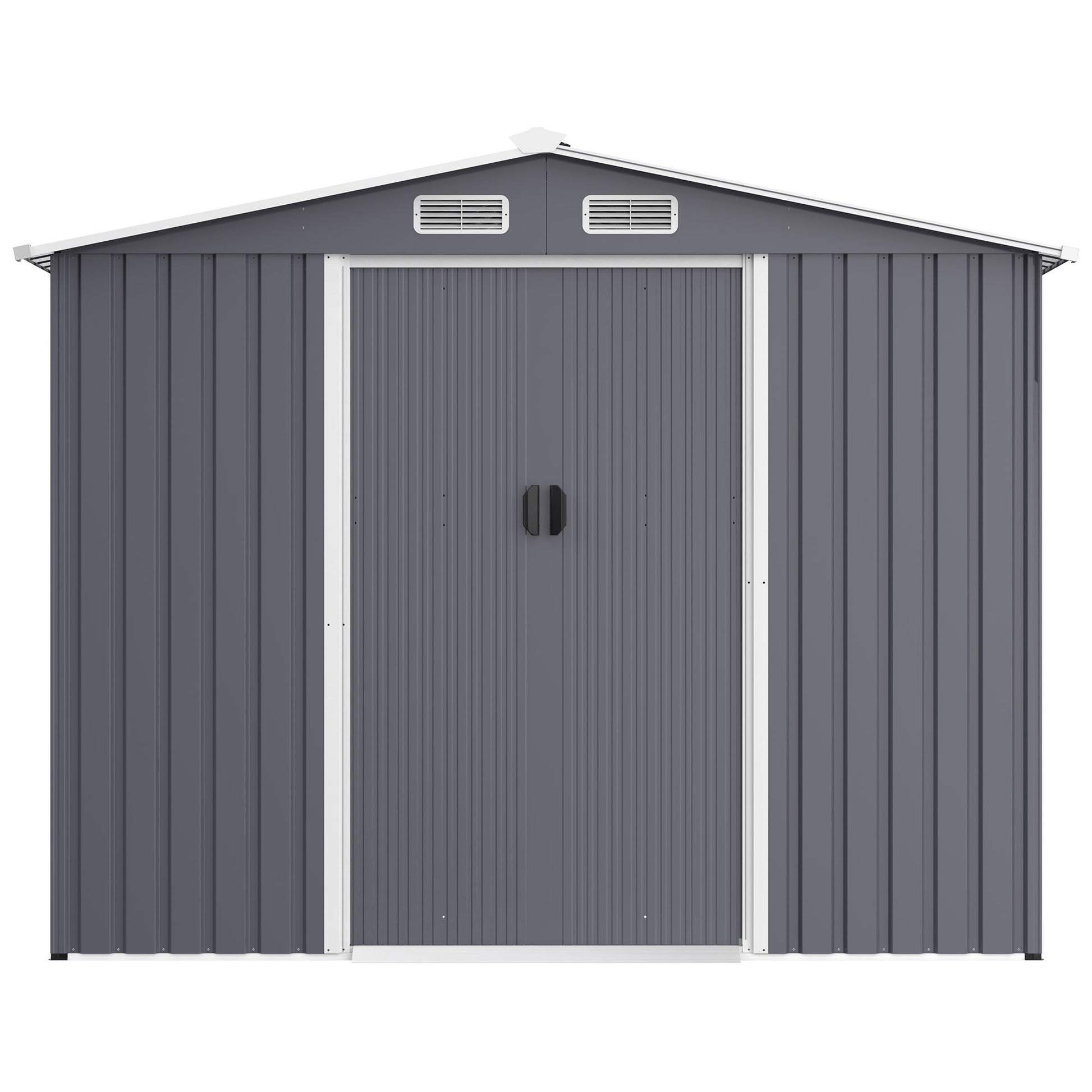 12' x 8' Outdoor Metal Garden Shed with Sliding Doors & Air Vent
