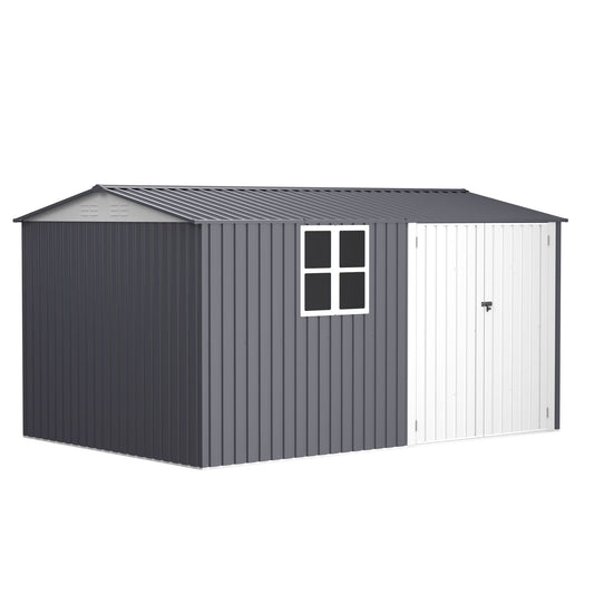 12' x 8' Outdoor Metal Storage Shed, UV-Resistant & Weatherproof Design