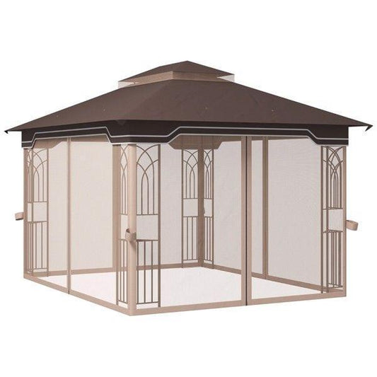 12’ x10‘ Outdoor Gazebo with Double Tier-Vented Roof & UV Protection