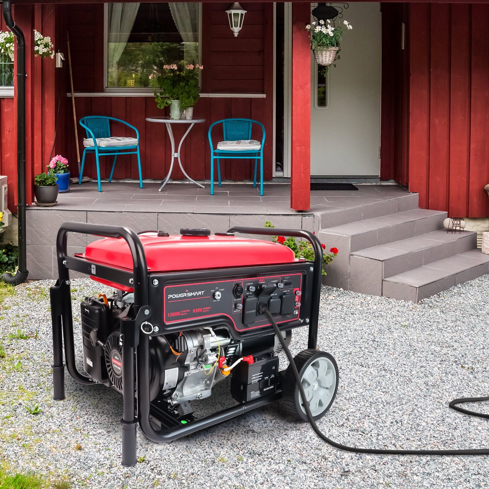 12000 Peak Watt for Home Use, 459CC Gas Powered Outdoor Generator, Remote Start & Electric Start, DB5095