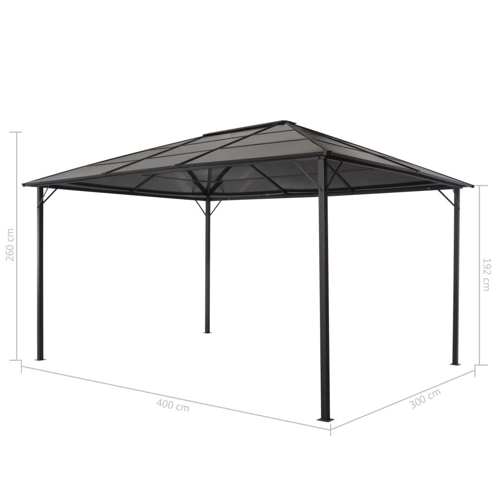 13' x 10' Black Aluminum Gazebo, Classic and Elegant for Outdoor Events