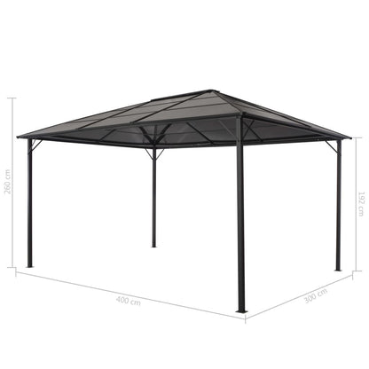 13' x 10' Black Aluminum Gazebo, Classic and Elegant for Outdoor Events