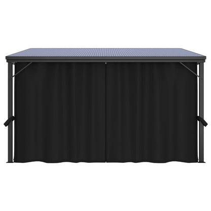 13' x 10' Outdoor Gazebo with Curtains, UV-Resistant PVC Roof, Aluminum and Steel Frame, Anthracite