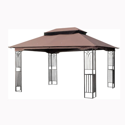 13' x 10' Outdoor Patio Gazebo with Double-Tiered Roof, Removable Mesh Screen, and Mosquito Net, Suitable for Lawn, Garden, Backyard, and Deck