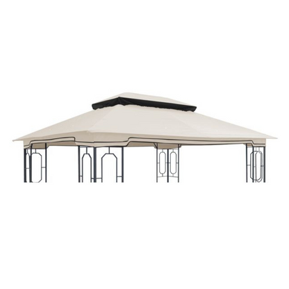 13' x 10' Patio Double Roof Gazebo Replacement Canopy Top, Beige