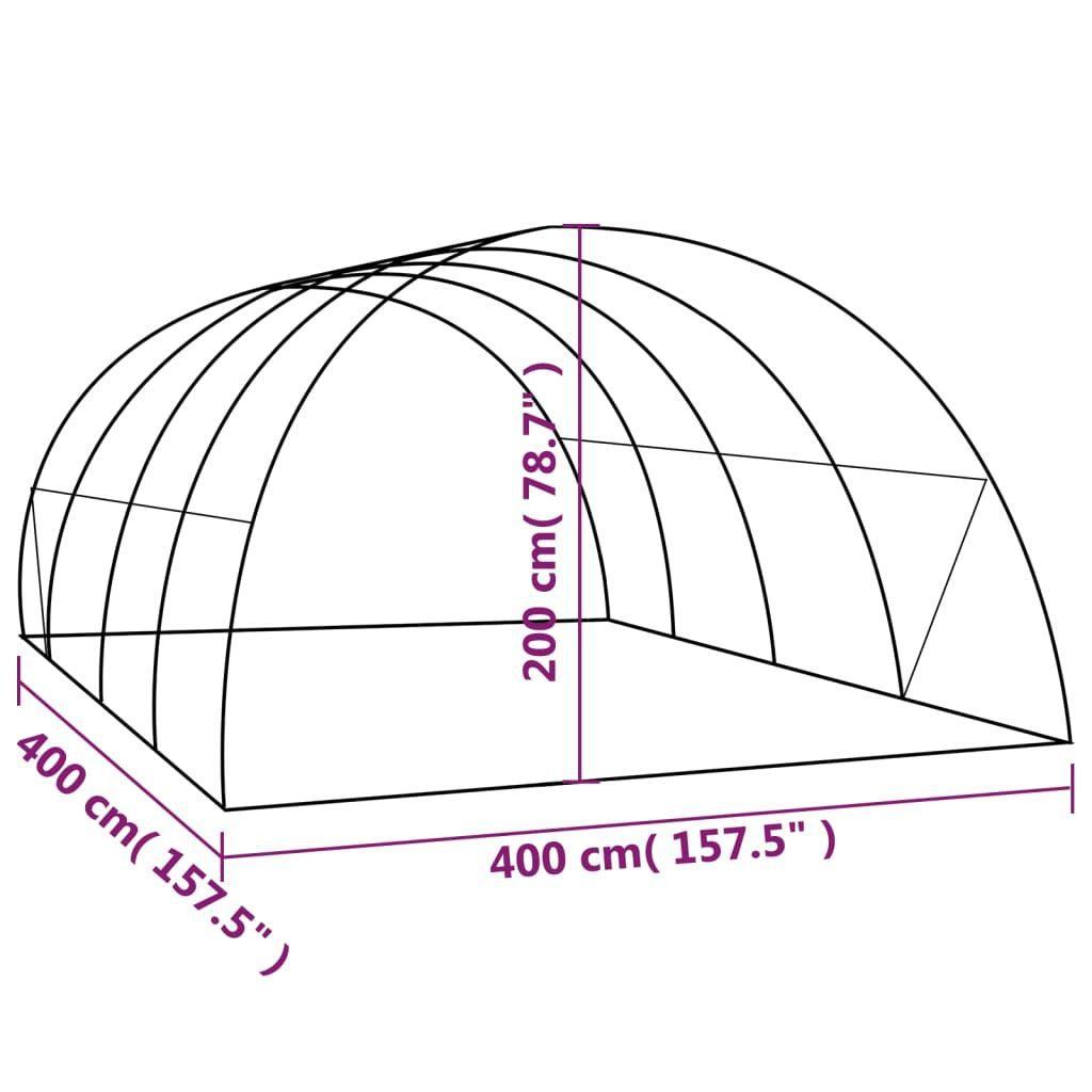 13' x 13' Spacious Greenhouse,PE Mesh Fabric, Galvanized Steel Frame, Large Door
