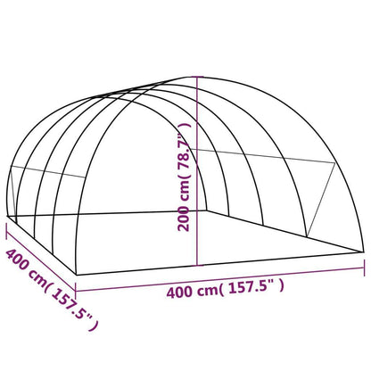 13' x 13' Spacious Greenhouse,PE Mesh Fabric, Galvanized Steel Frame, Large Door