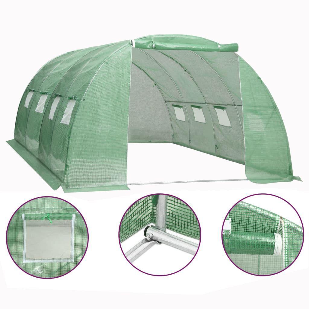 13' x 13' Spacious Greenhouse,PE Mesh Fabric, Galvanized Steel Frame, Large Door