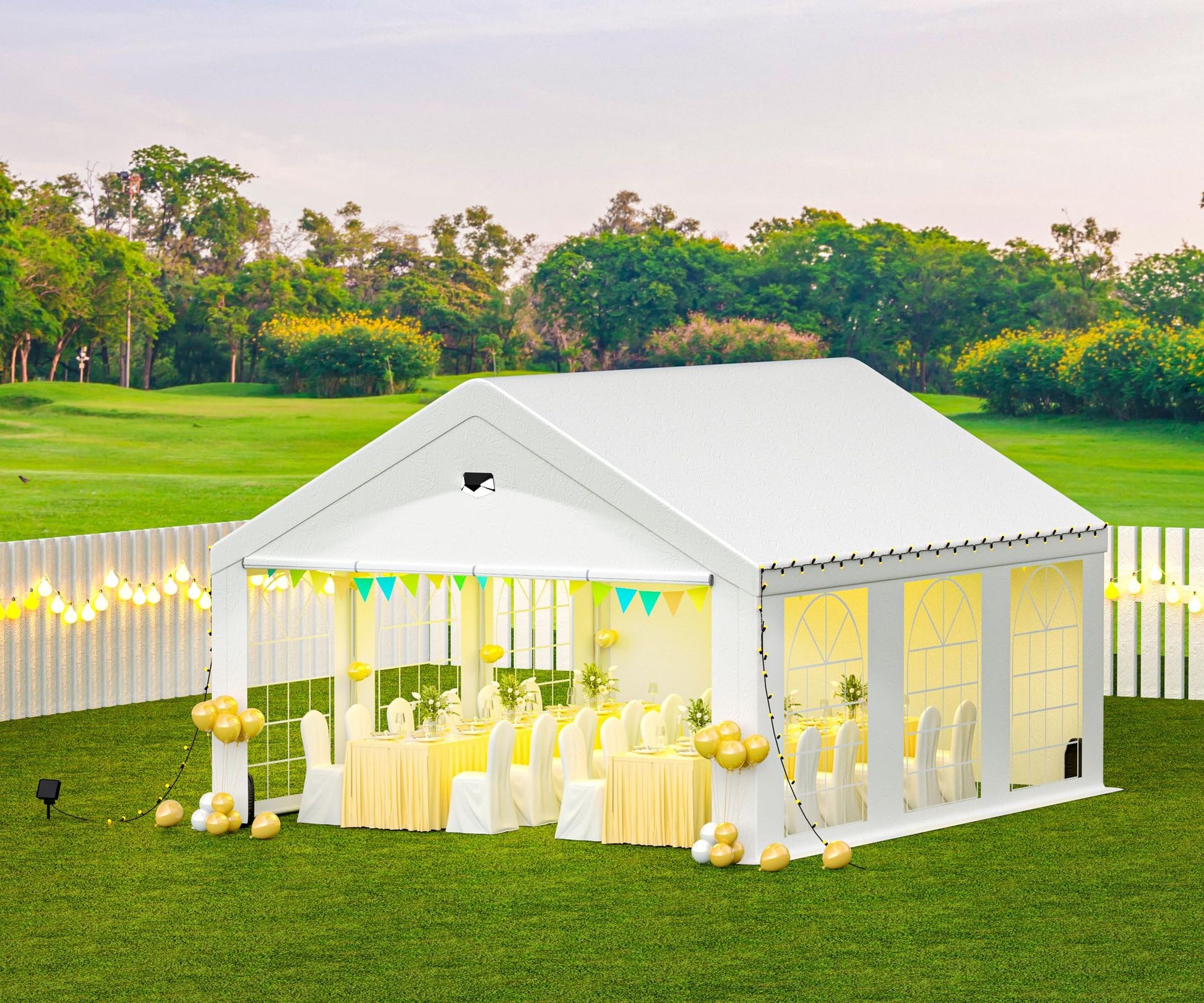13' x 20' Heavy Duty Party Tent with Removable Sidewalls & Sandbags, Outdoor Waterproof Canopy for Weddings, BBQs, and Events