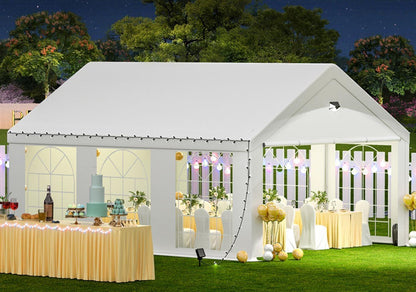 13' x 20' Heavy Duty Party Tent with Removable Sidewalls & Sandbags, Outdoor Waterproof Canopy for Weddings, BBQs, and Events