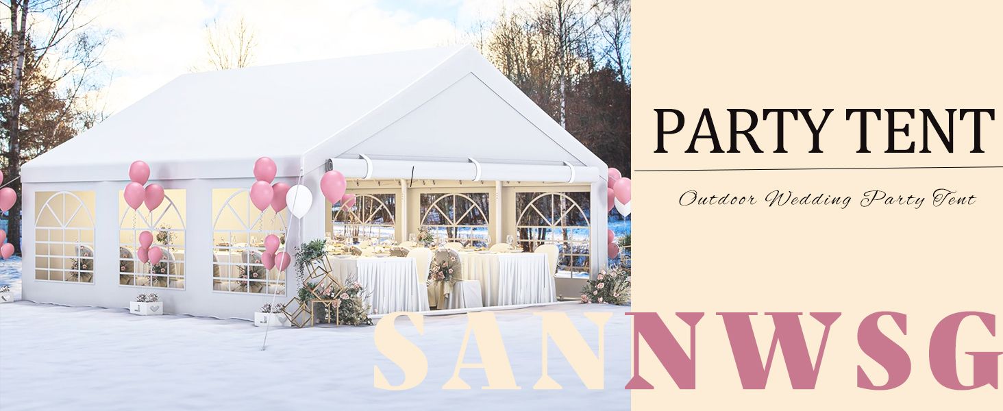 13' x 20' Heavy Duty Party Tent with Removable Sidewalls & Sandbags, Outdoor Waterproof Canopy for Weddings, BBQs, and Events