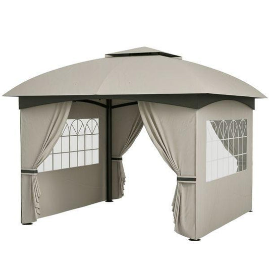 13.8‘ x13.8 ’ Outdoor Gazebo with Two-Tier Roof and UV Protection
