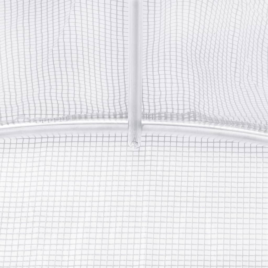 15' x 10' PE Mesh Fabric Greenhouse, Galvanized Steel Frame, Ventilation Windows