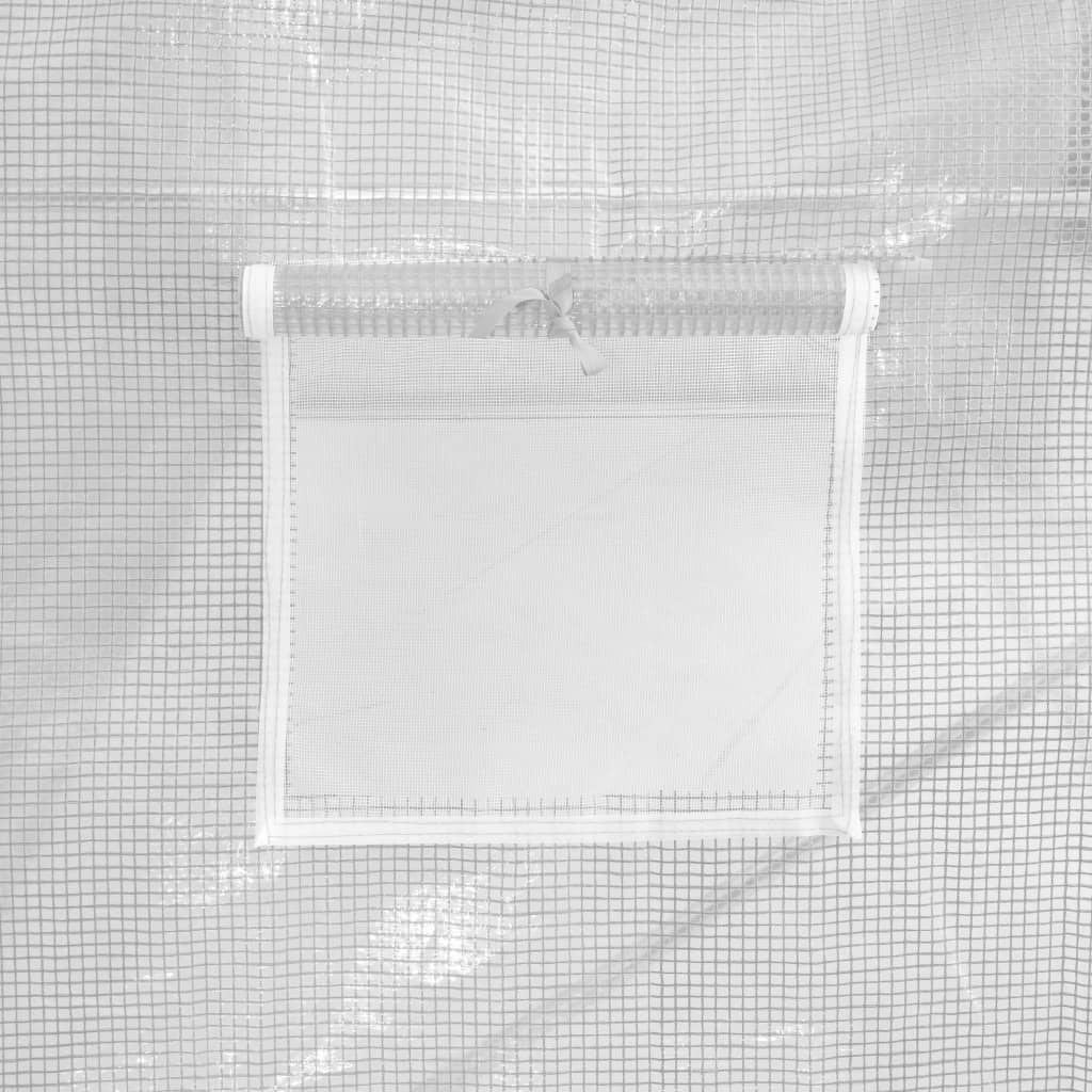 15' x 10' PE Mesh Fabric Greenhouse, Galvanized Steel Frame, Ventilation Windows
