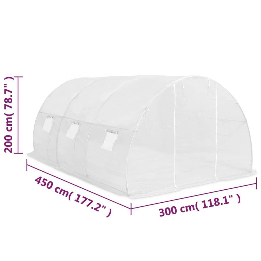 15' x 10' PE Mesh Fabric Greenhouse, Galvanized Steel Frame, Ventilation Windows